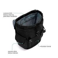 Mochila Laptop Utilitária Preta Metais - 6