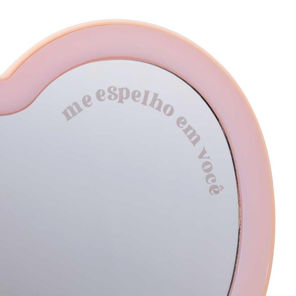 Espelho de Mesa Com Led Coração Rosa - 4