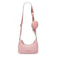 Bolsa Baguete Com Niqueleira Rosa Claro