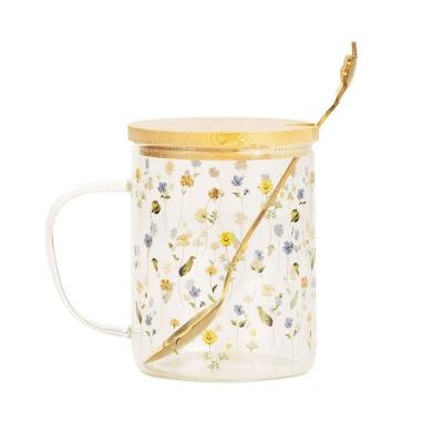 Caneca Com Tampa e Colher Botânica