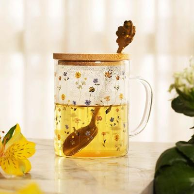 Caneca Com Tampa e Colher Botânica