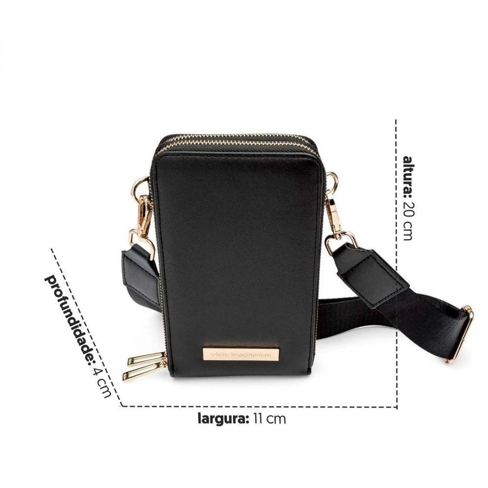 Bolsa Carteira Porta Celular Preta - 9