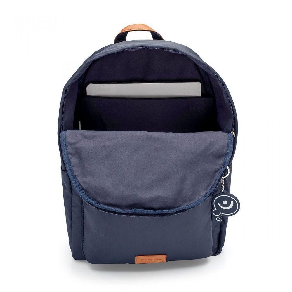 Mochila Laptop Basica Marinho e Caramelo - 2