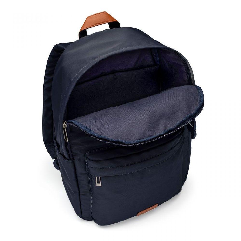 Mochila Laptop Basica Marinho e Caramelo - 3