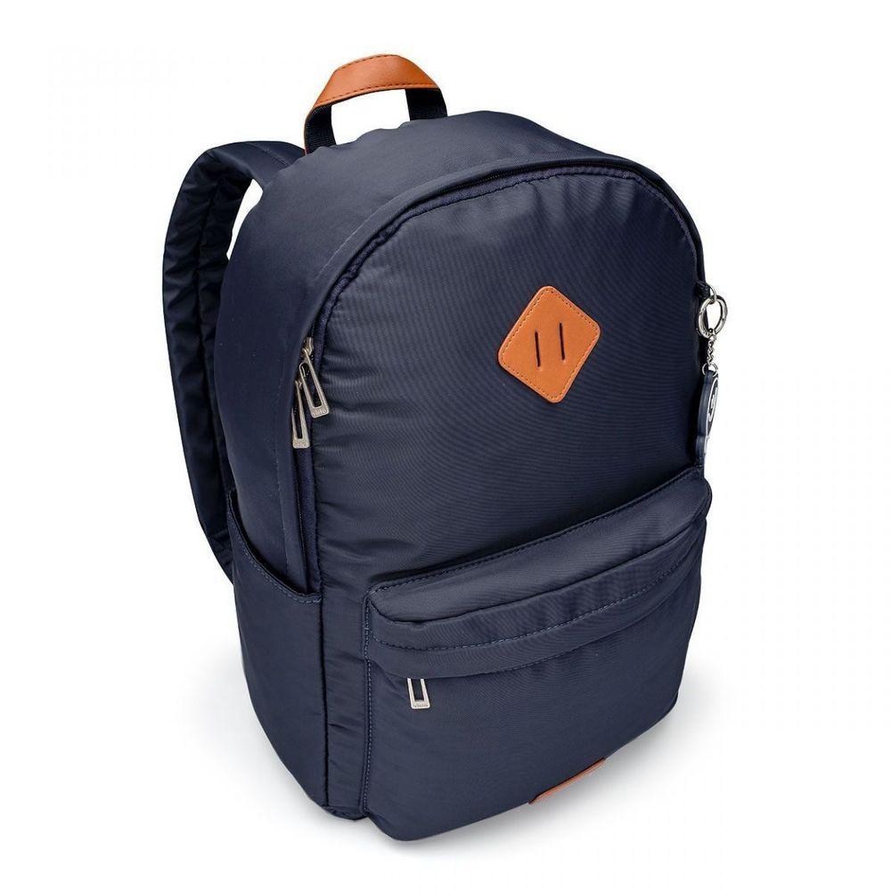 Mochila Laptop Basica Marinho e Caramelo - 4