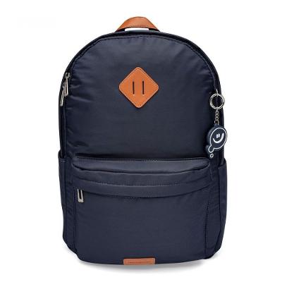 Mochila Laptop Basica Marinho e Caramelo