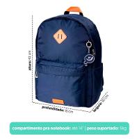 Mochila Laptop Basica Marinho e Caramelo - 7