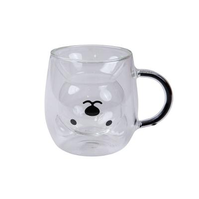 Caneca de Vidro Com Alça Urso Glitter