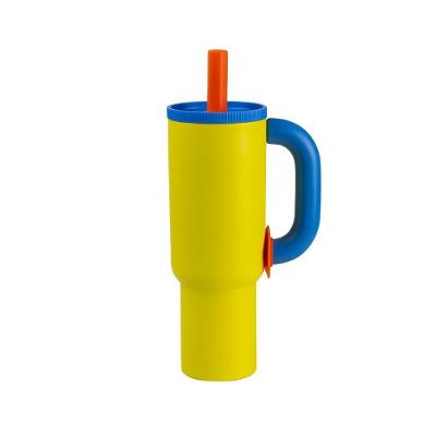 Copo Térmico Com Alça Amarelo e Azul