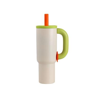 Copo Térmico Com Alça Verde e Laranja