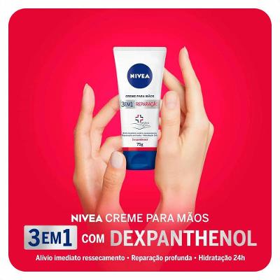 Creme Hidratante Para Mãos Nivea 3 em 1 Reparação 75g