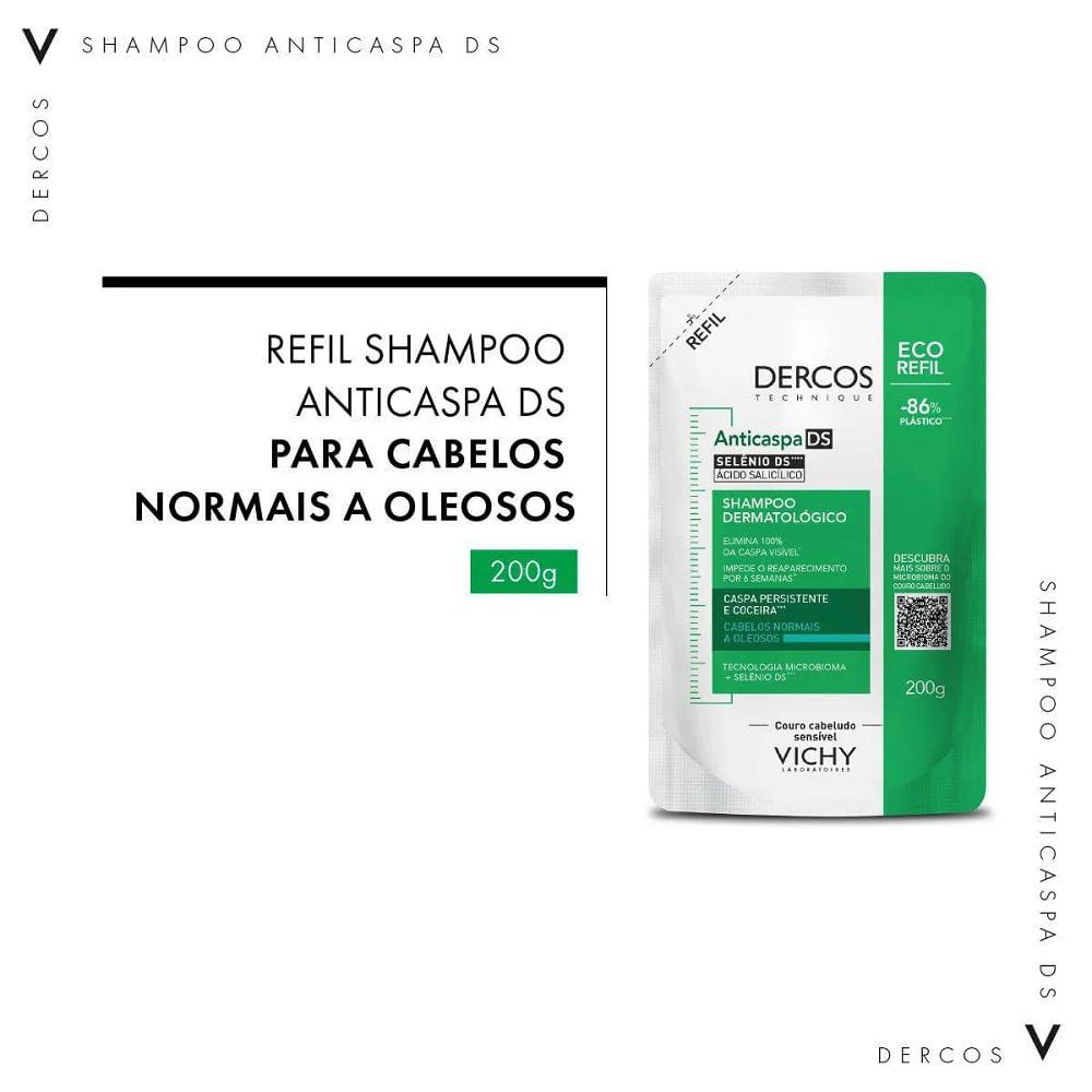 Refil Shampoo Anticaspa Ds Vichy Dercos Oily Cabelos Normais a Oleosos 200g - 3