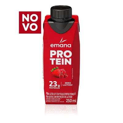 Bebida Láctea Emana Protein Zero Lactose Sabor Frutas Vermelhas 250ml