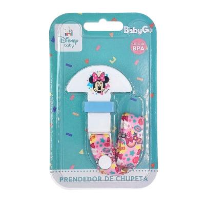 Prendedor de Chupeta PP Universal BabyGo Fita Colorida Minnie