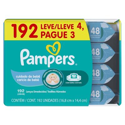 Lenço Umedecido Pampers 192Unidades Leve+ Por- Cuidado de Bebê