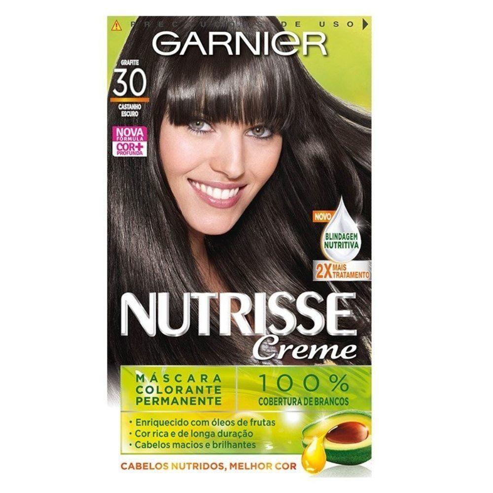 Tintura Garnier Nutrisse 30 Grafite Castanho Escuro - 1