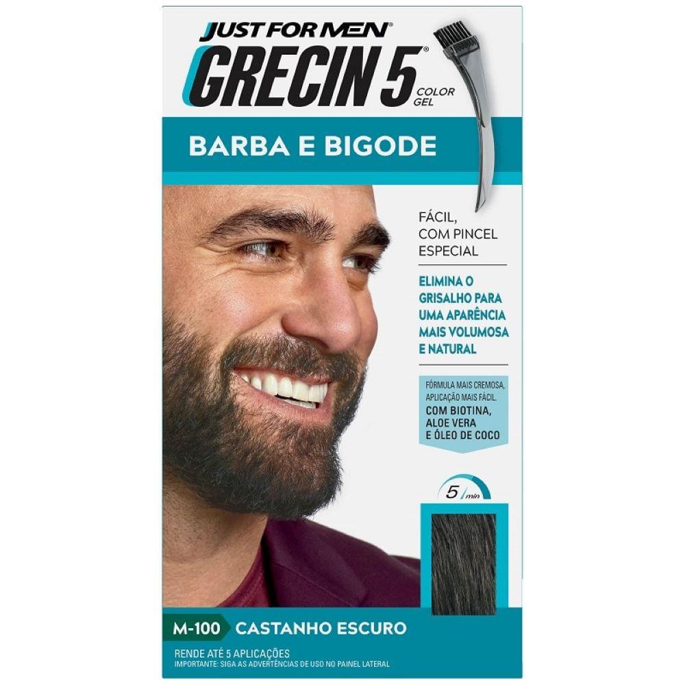 Tintura Grecin 5 Barba e Bigode M-100 Castanho Escuro - 1