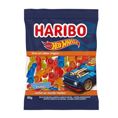 Bala Haribo Gelatina Hot Wheels Frutas 80G