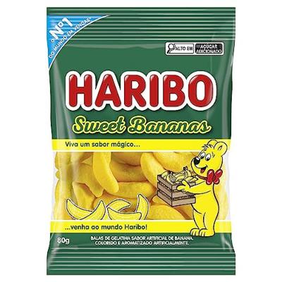 Bala Haribo Gelatina Sweet Banana 80g