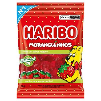 Bala de Gelatina Haribo Moranguinho 75G