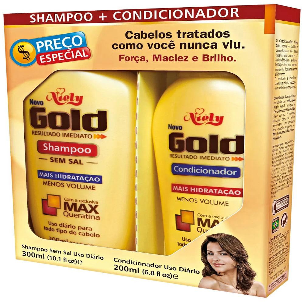 Kit Shampoo Niely Gold Reconstrução Potente 275ml + Condicionador 175ml - 1