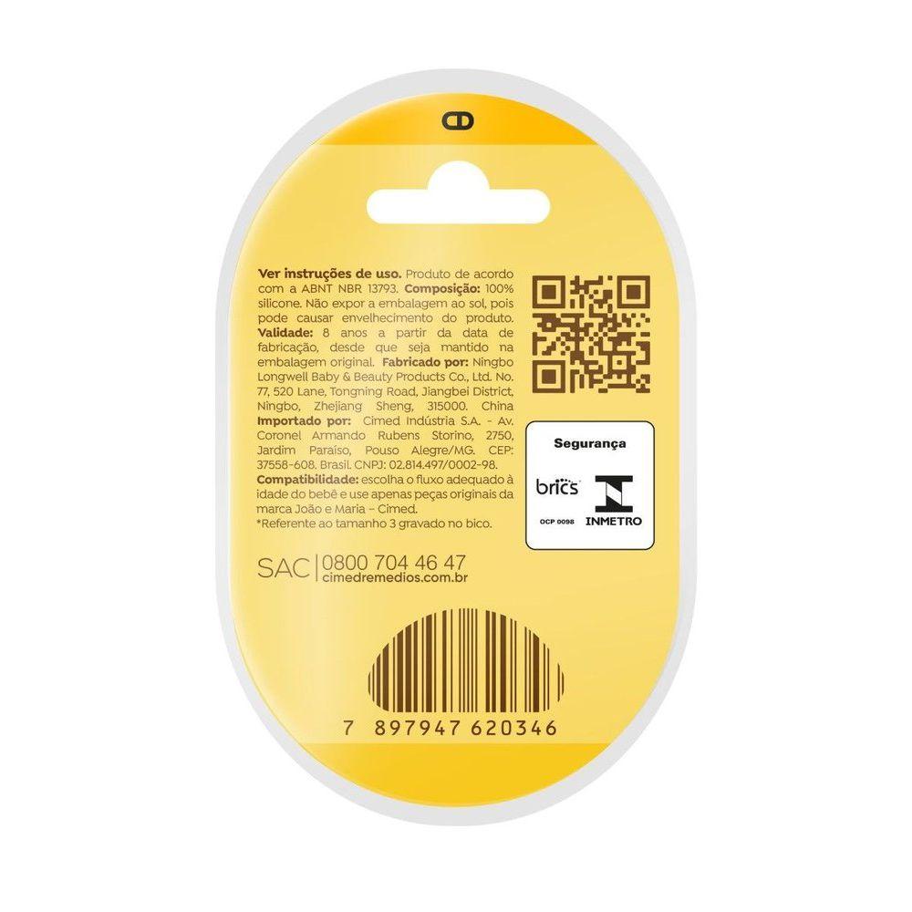 Bico de Mamadeira de Silicone João e Maria Fluxo Rápido Cimed 6+Meses - 2