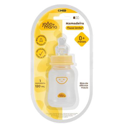 Mamadeira João e Maria Fluxo Lento Cimed 0+Meses 120ml