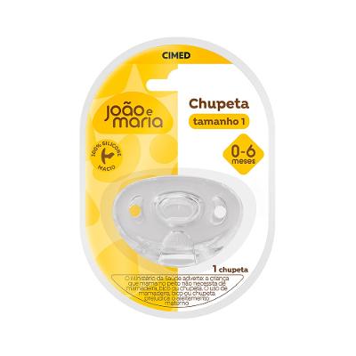 Chupeta de Silicone João e Maria Tamanho 1 Cimed 0-6 Meses