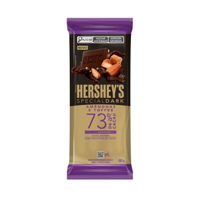 Chocolate Hersheys Dark Amêndoas e Toffe 73% de Cacau 80g