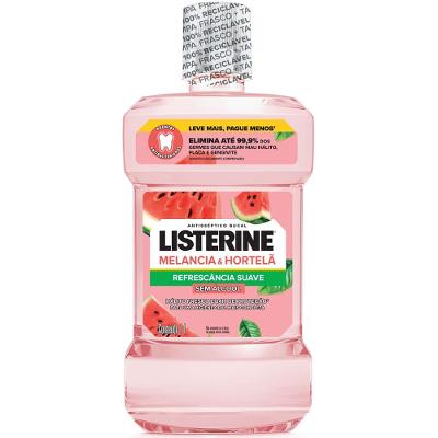 Antisséptico Bucal Listerine Melancia e Hortelã Refrescância Suave Sem Álcool 1L