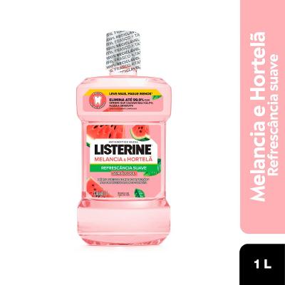 Enxaguante Bucal Listerine Melancia e Hortelã Refrescância Suave Sem Álcool 1L