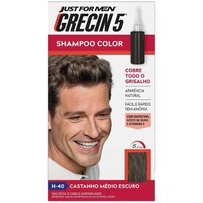 Shampoo Color Grecin 5 H-40 Castanho Médio Escuro