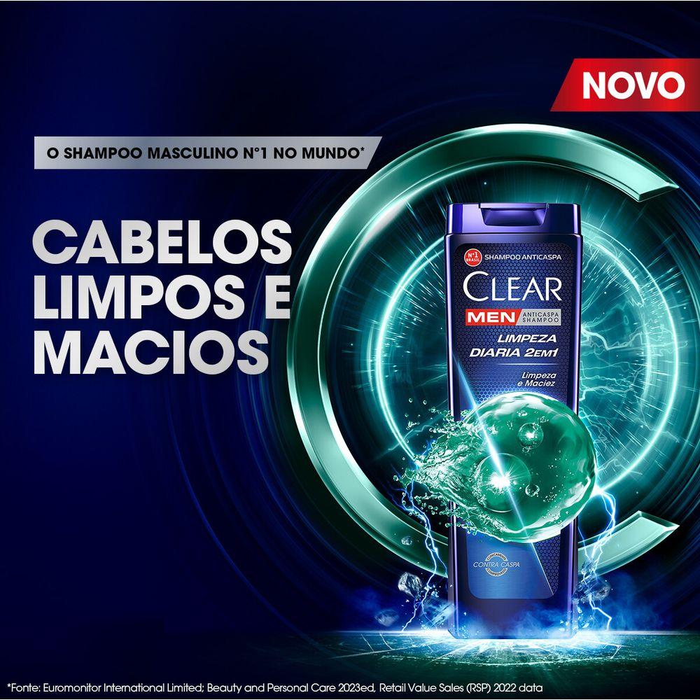 Shampoo Anticaspa Clear Men Limpeza Diária 2 em 1 200ml - 7