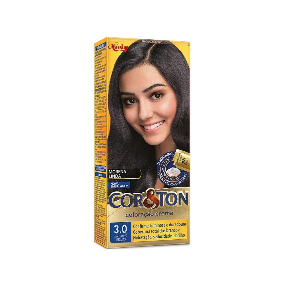 Tintura Creme Cor&Ton 3.0 Castanho Escuro - 1