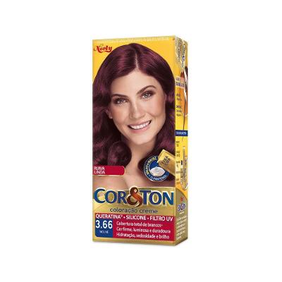 Tintura Cor E Ton + Ox Vermelhos 3.66 Violine 125 G.