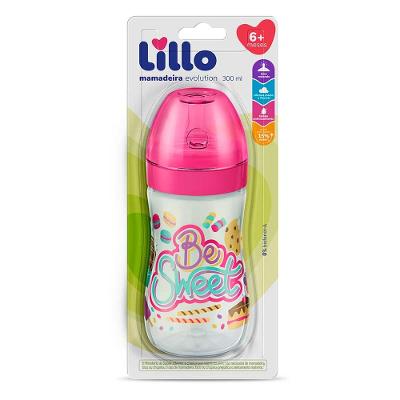 Mamadeira Lillo Bico Silicone Super Divertida Rosa 260ml