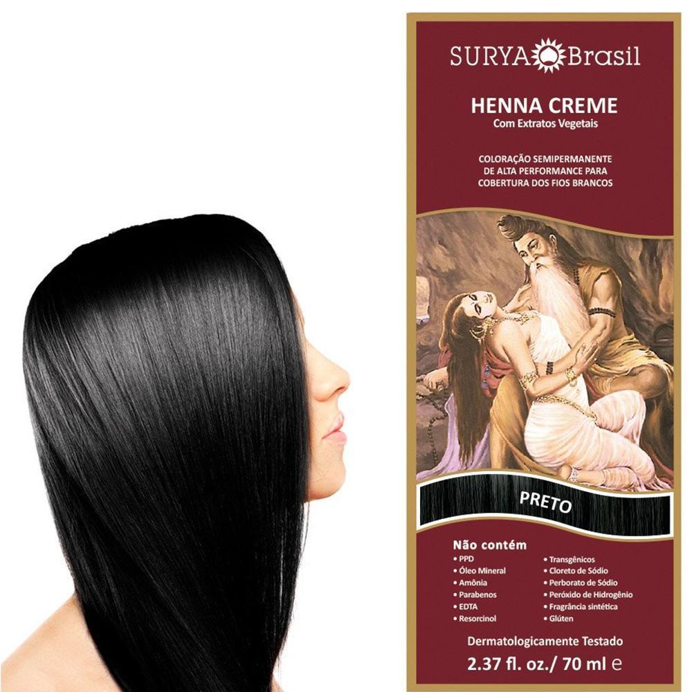Tintura Capilar Surya Henna Creme Preto - 1