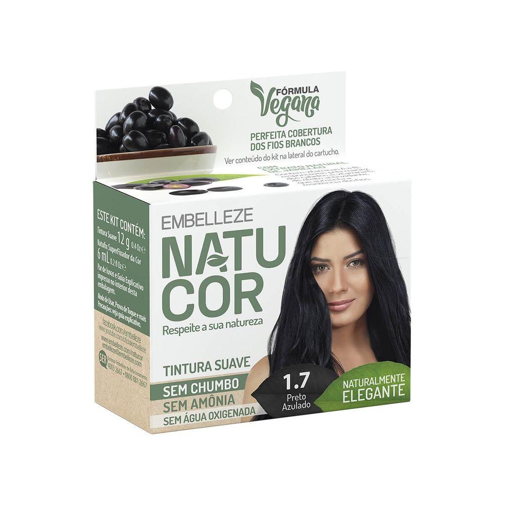 Tintura Natucor 1.7 Preto Azulado 12g - 1