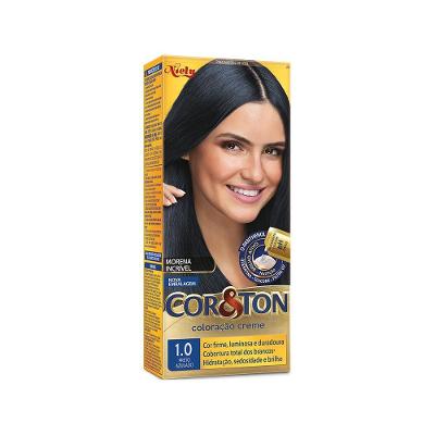 Tintura Creme Cor&Ton 1.0 Preto Azulado