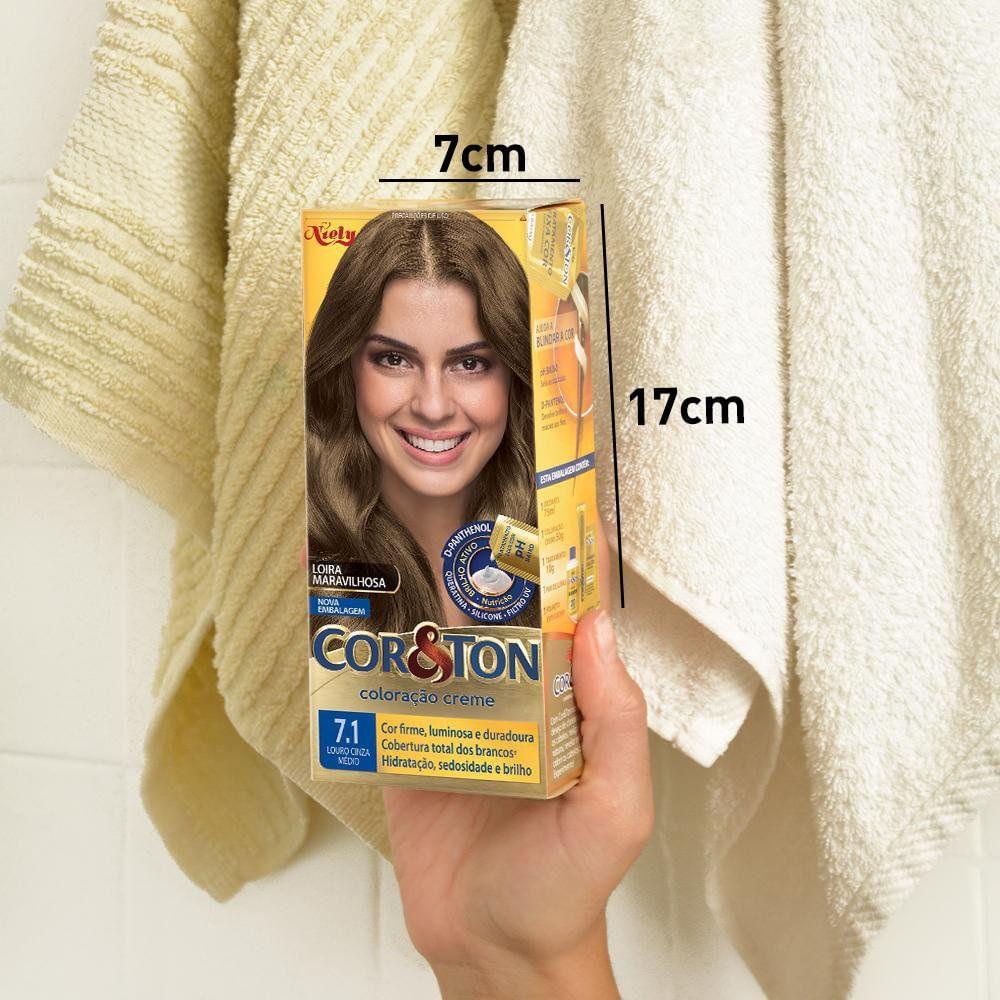 Tintura Creme Cor&Ton 7.1 Louro Cinza Médio - 7