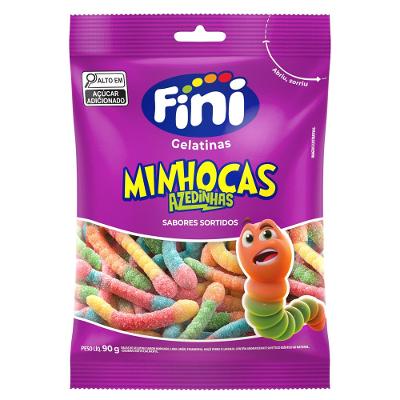 Bala Fini Minhoca Cítrica 90g