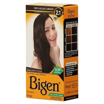 Tinta de Cabelo Bigen em Pó 2.1 Preto Azulado Luminoso