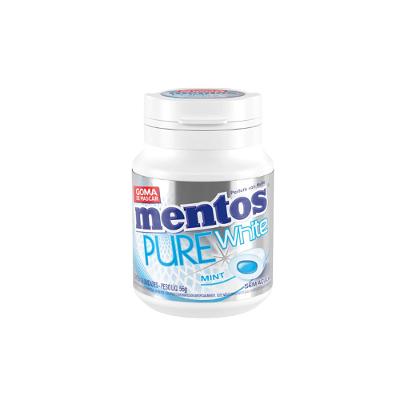 Chiclete Mentos Pure White Mint Garrafa 56g