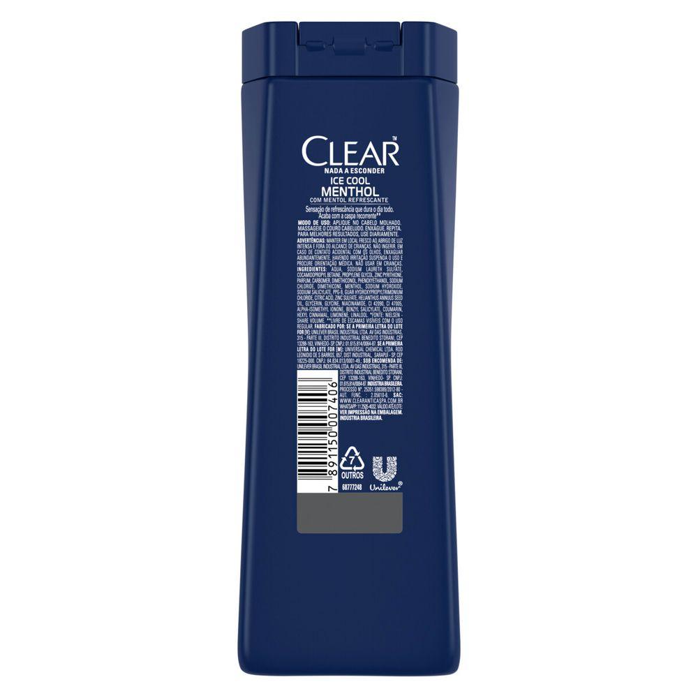 Shampoo Anticaspa Clear Men Ice Cool Menthol 200ml - 3