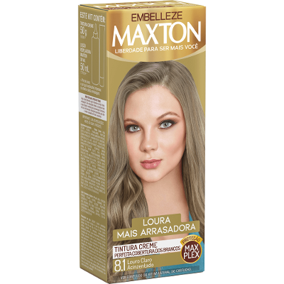 Tintura Maxton Kit Prático 8.1 Louro Claro Acinzentado