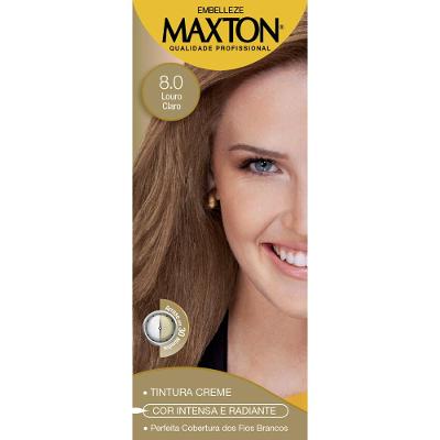 Tintura Maxton Kit Prático 8.0 Louro Claro Energia.
