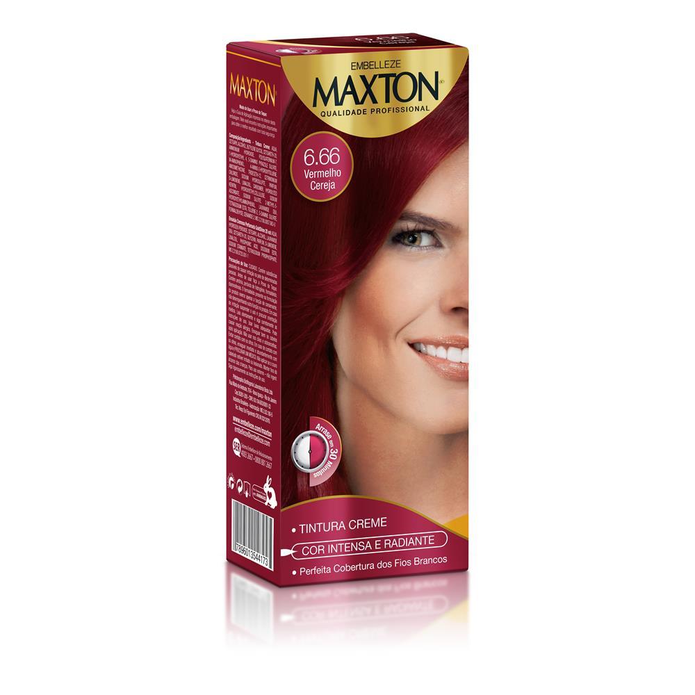 Tintura Capilar Maxton Kit Prático Especiais 6.66 Vermelho Festa - 1