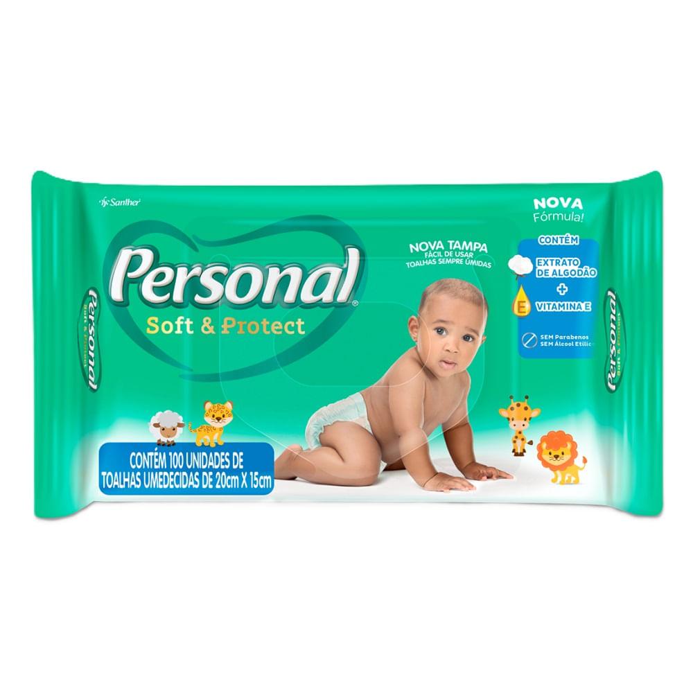 Toalha Umedecida Personal Soft & Protect 100 Unidades - 1