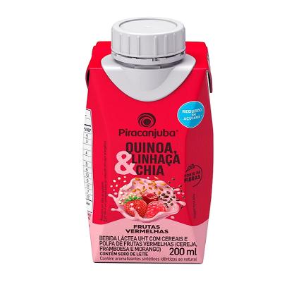 Bebida Láctea Piracanjuba Quinoa, Linhaça e Chia Frutas Vermelhas Zero Açúcar 200ml