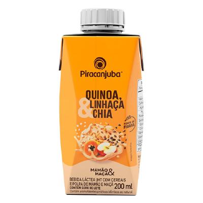 Bebida Láctea Piracanjuba Quinoa, Linhaça e Chia Mamão e Maçã 200ml